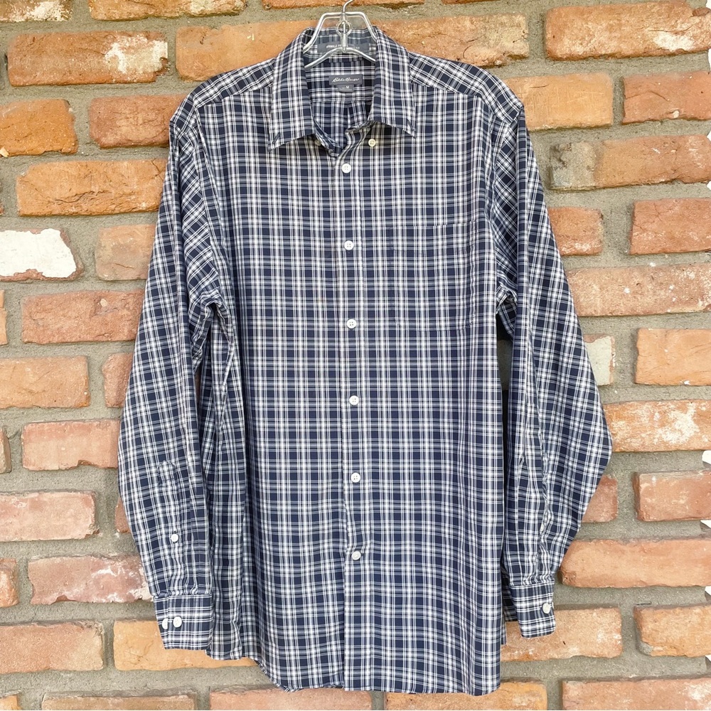 Eddie Bauer Plaid Cotton Button Down Shirt Size Medium